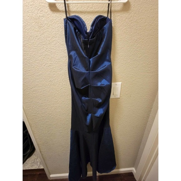 Jump Apparel Formal Dress Blue With Jeweled Bust Size 3/4 Made In The USA - Picture 4 of 4